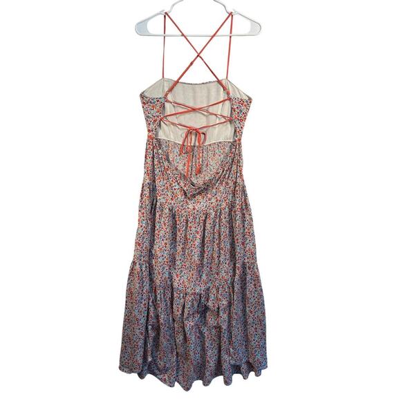 Aakaa Floral Midi Dress with Red Accents - Picture 7 of 13